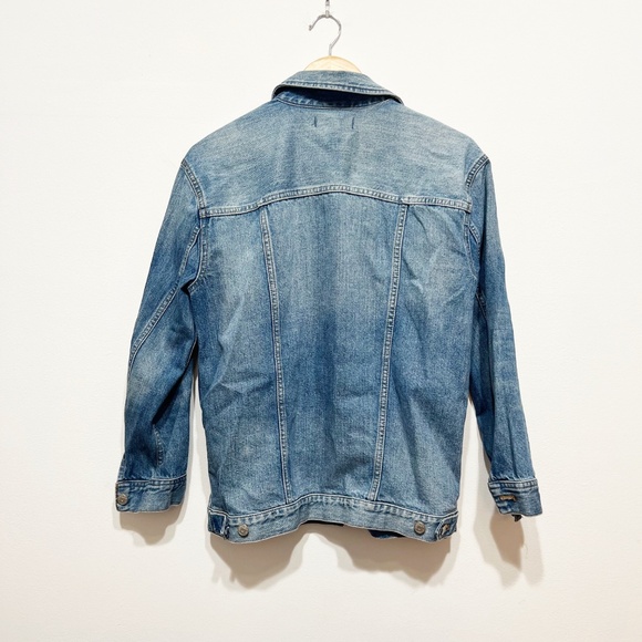 Madewell The Oversized Cotton Collared Denim Jean Jacket Capstone Wash Blue S - Picture 4 of 4